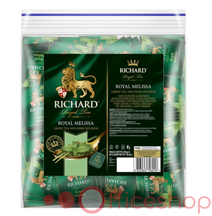 Ceai verde Richard Royal Melissa, 100 plicuri, 33568